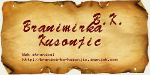 Branimirka Kusonjić vizit kartica